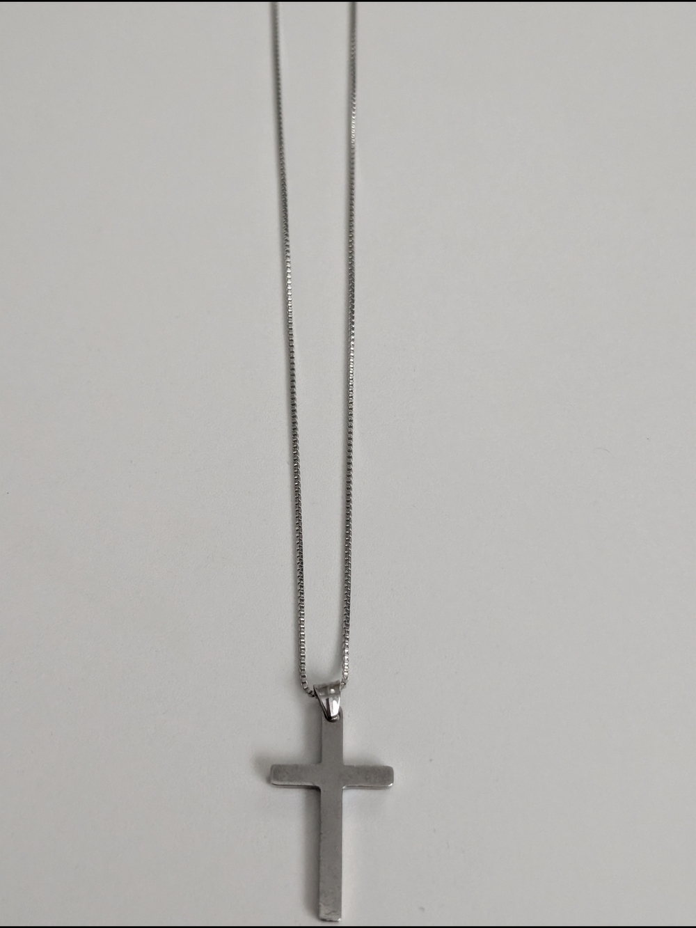 .925 Italy Sterling Silver Cross Pendant Necklace